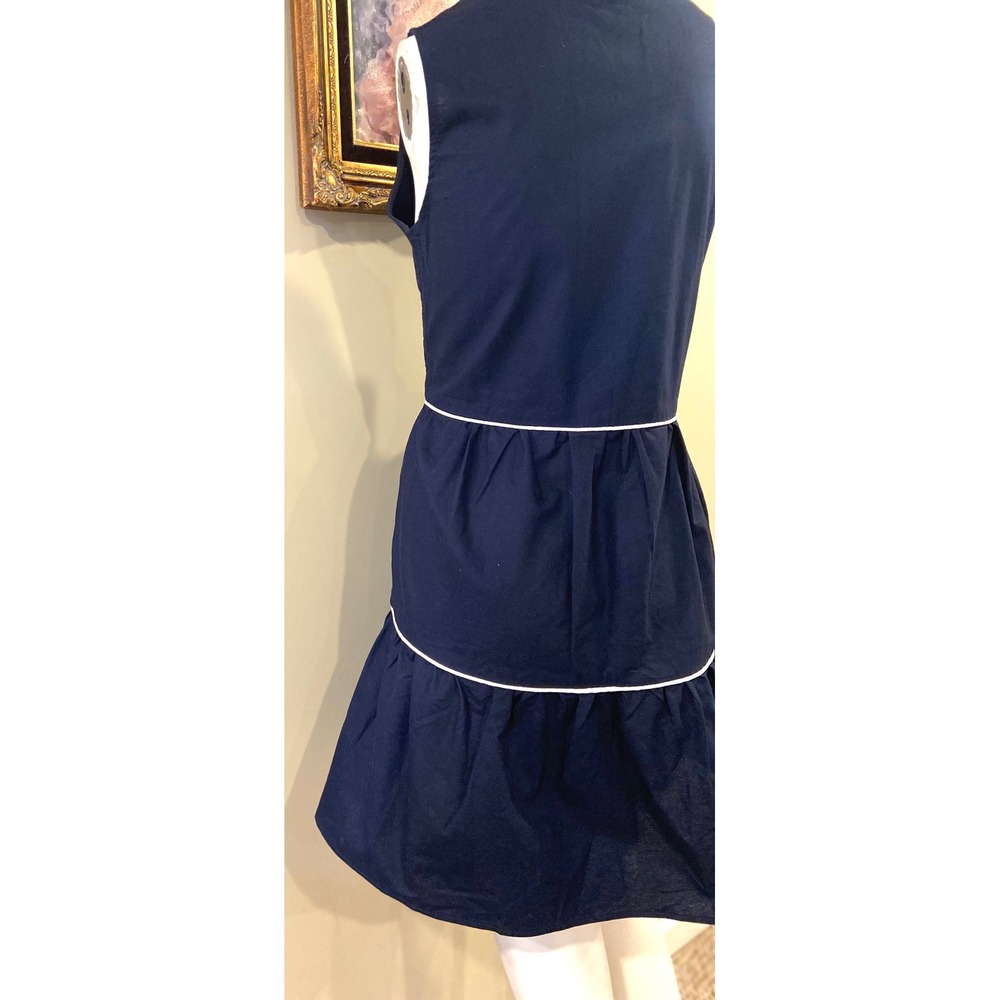 Kiel James Patrick Dress Nautical Tiered Sleeveless with White Piping Trim - Picture 9 of 15